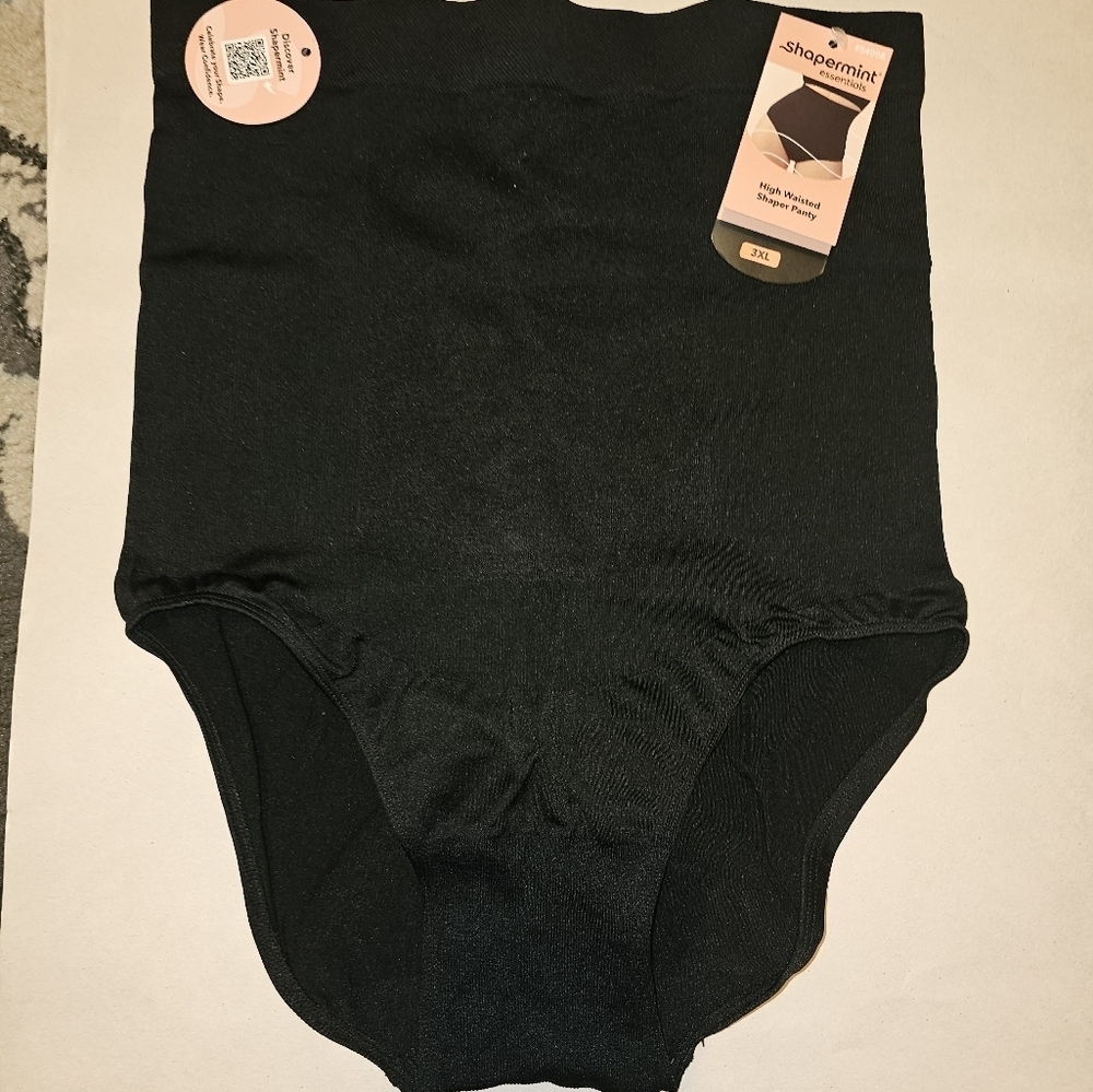 NWT Shapermint Essentials High-Waisted Shaper Panty 3XL Black
